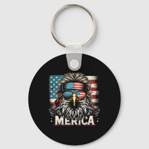 Of July Patriotic Funny Eagle July 4th Usa Merica Key Ring