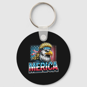 Of July Patriotic Funny Eagle July 4th Usa Merica Key Ring