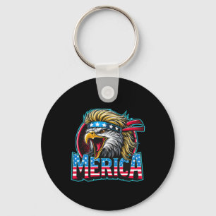 Of July Patriotic Funny Eagle July 4th Usa Merica  Key Ring