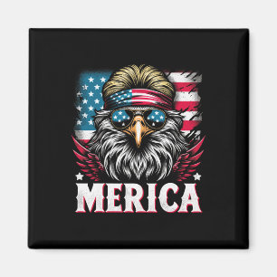 Of July Patriotic Funny Eagle July 4th Usa Merica  Magnet