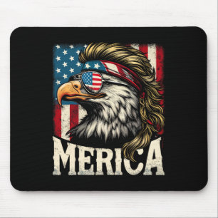 Of July Patriotic Funny Eagle July 4th Usa Merica Mouse Pad