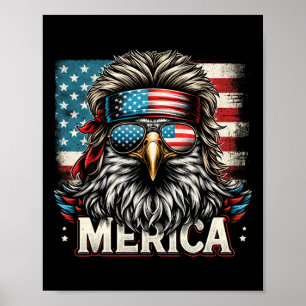 Of July Patriotic Funny Eagle July 4th Usa Merica Poster