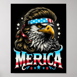 Of July Patriotic Funny Eagle July 4th Usa Merica  Poster