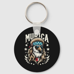 Of July Patriotic Funny Eagle July 4th Usa Murica Key Ring