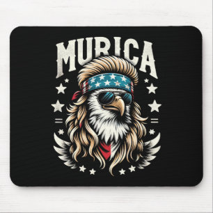 Of July Patriotic Funny Eagle July 4th Usa Murica  Mouse Pad