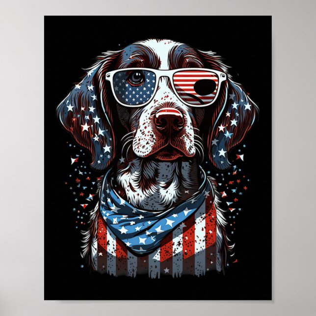 Of July Patriotic German Shorthaired Pointer Dog U Poster (Front)