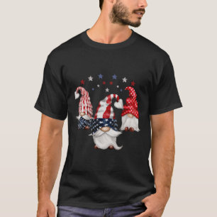 Of July Patriotic Gnomes Funny Cute American Usa F T-Shirt