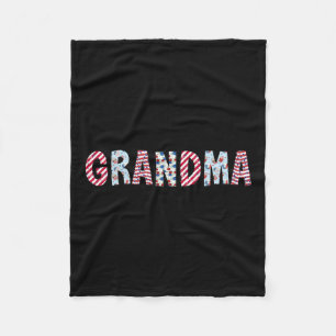 Of July Patriotic Grandma Independence Day America Fleece Blanket