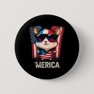 Of July Patriotic Hamster Merica 6 Cm Round Badge