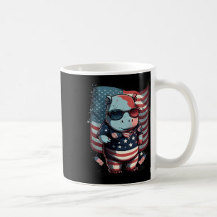 Of July Patriotic Hippo Us Flag  Coffee Mug