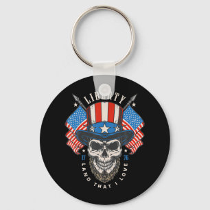 Of July Patriotic Shirt Us Flag America Liberty Sk Key Ring