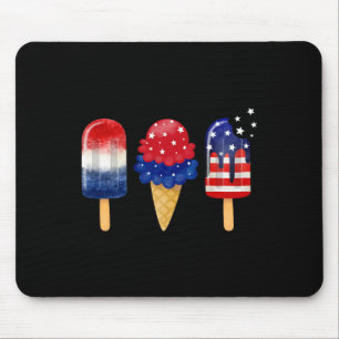Of July Popsicle American Flag Patriotic Summer Bo Mouse Pad