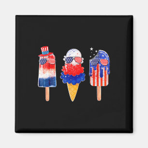 Of July Popsicle Red White Blue American Flag Patr Magnet