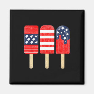 Of July Popsicle Red White Blue American Flag Patr Magnet