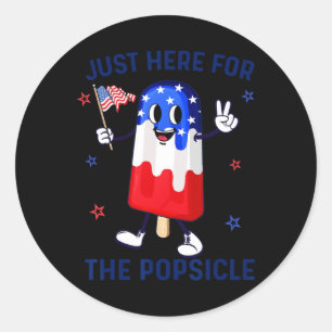 Of July Popsicle Usa American Flag Patriotic Boys Classic Round Sticker