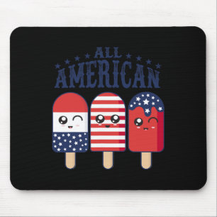 Of July Popsicle Usa Flag Patriotic Summer Boy Gir Mouse Pad