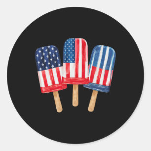 Of July Popsicle Womens Patriotic Fourth Of July  Classic Round Sticker