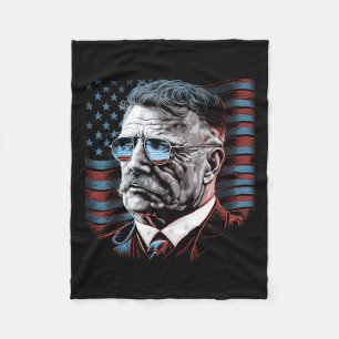 Of July President Theodore Teddy Roosevelt America Fleece Blanket