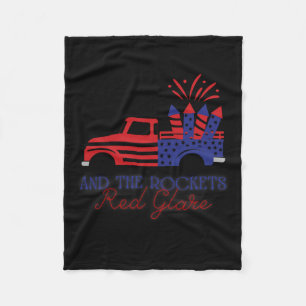 Of July Rockets Red Glare Independence Day Parade Fleece Blanket