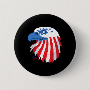 Of July S - Patriotic Shirts - American Flag Eagle 6 Cm Round Badge