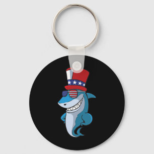 Of July Shark For Kids  Key Ring