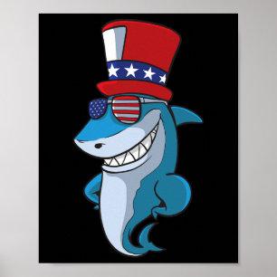 Of July Shark For Kids Poster