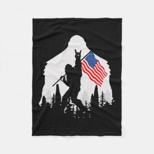 Of July Shirt Bigfoot Sasquatch Usa American Flag Fleece Blanket