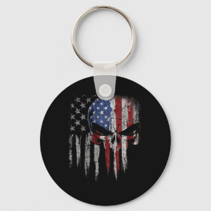 Of July Shirt For Women Men American Flag Skull Sk Key Ring