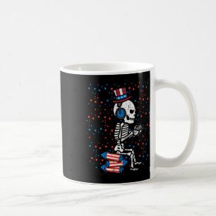 Of July Skeleton Gamer Funny America Boys Kids Men Coffee Mug
