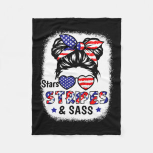 Of July Star Stripes S Usa Flag Patriotic Kids Gir Fleece Blanket