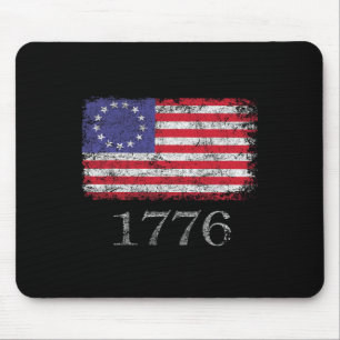 Of July T Shirt American Flag Betsy Ross 1776 Men Mouse Pad