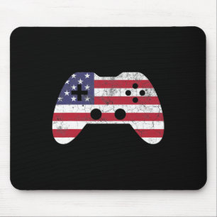 Of July T Shirt Video Game Gamer Kids Boys Men Usa Mouse Pad
