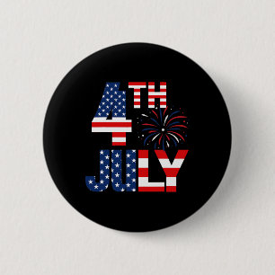 Of July Usa Flag Party Patriotic American Independ 6 Cm Round Badge