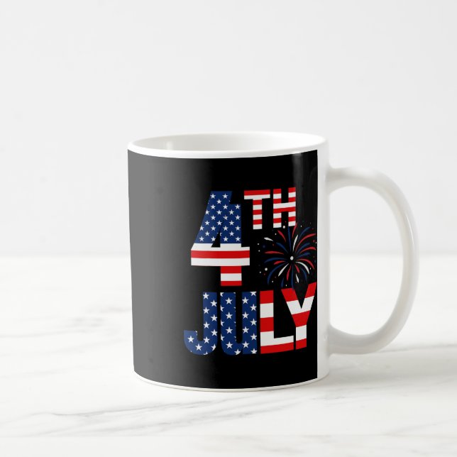 Of July Usa Flag Party Patriotic American Independ Coffee Mug (Right)