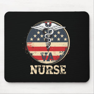 Of July Va Nurse Flag Wings Appreciation Nurse Wom Mouse Pad