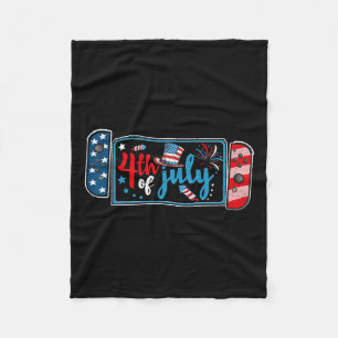 Of July Video Game American Gamer Kids Boys Men Us Fleece Blanket