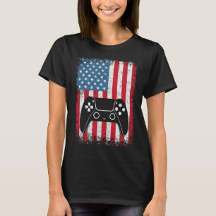 Of July Video Game Gamer Kids Boys Men Usa T Shirt
