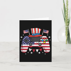 Of July Video Gamer Us Flag Gaming Patriot Boys Ki Card