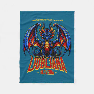 Of Ljubljana Slovenia Behold City Dragons Fleece Blanket