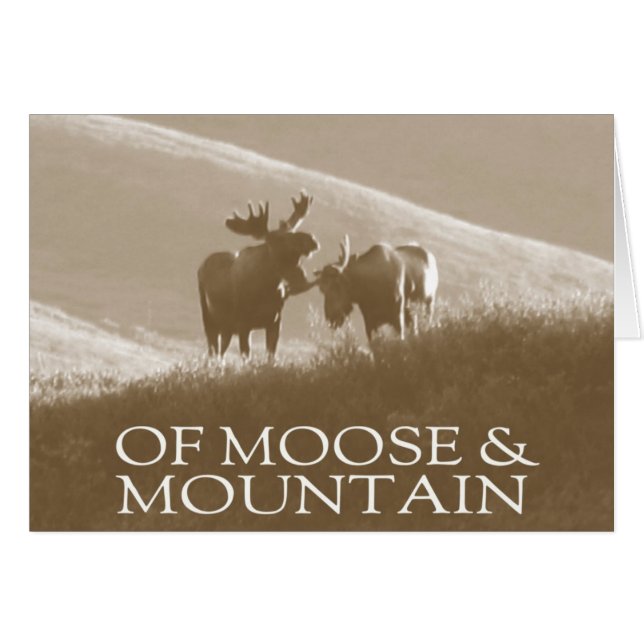 Of Moose & Mountain Blank Card (Front Horizontal)