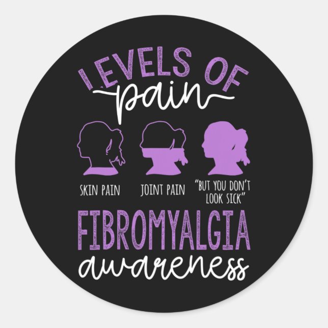 Of Pain Fibromyalgia Awareness  Classic Round Sticker (Front)