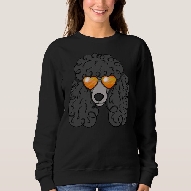 Of Poodle With Sunglasses Grey Sweatshirt (Front)
