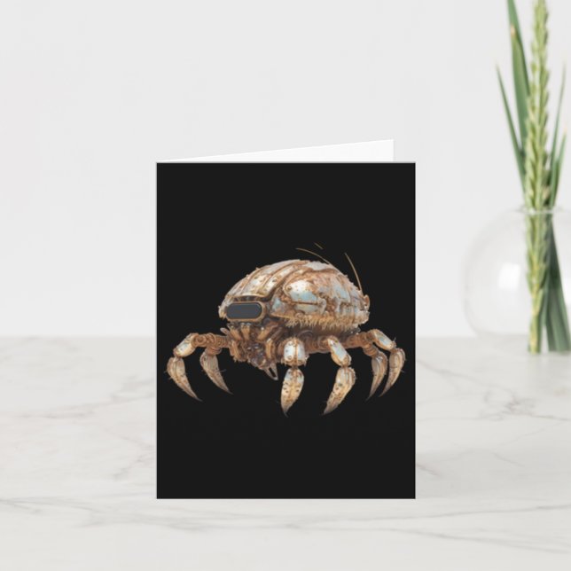 Of Robot Crab Sticker  Card (Front)