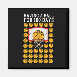 Of School 100th Day 100 Ball Sports Basketball Magnet