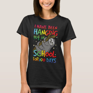 Of School Happy 100th Day 100 Hanging Kawaii Sloth T-Shirt