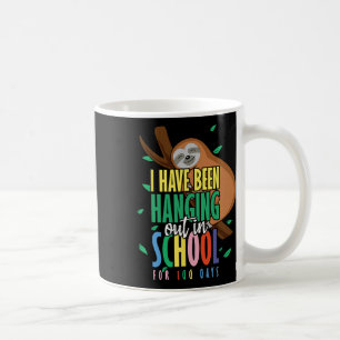 Of School Happy 100th Day 100 Hanging Sloth  Coffee Mug