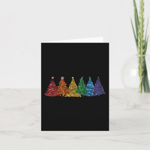 Of Six Lgbtq Pride Rainbow Christmas Trees Vector  Card