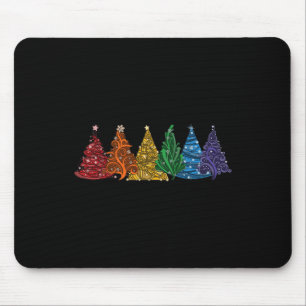 Of Six Lgbtq Pride Rainbow Christmas Trees Vector  Mouse Pad