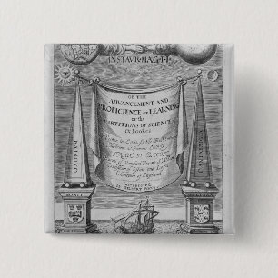 'Of the advancement and proficience of learning' 15 Cm Square Badge