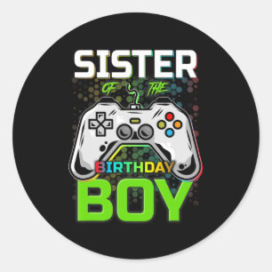Of The Birthday Boy Funny Gaming Video Game Gifts Classic Round Sticker